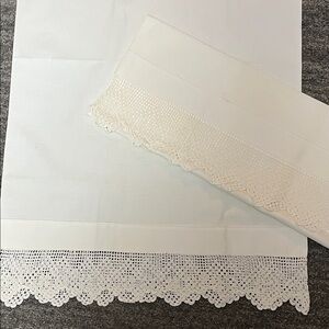 Elegant off white  Lace Trim Pillowcases
